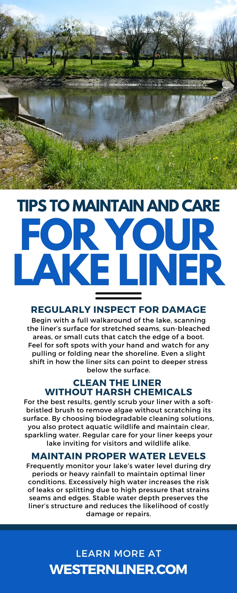 Tips To Maintain and Care for Your Lake Liner