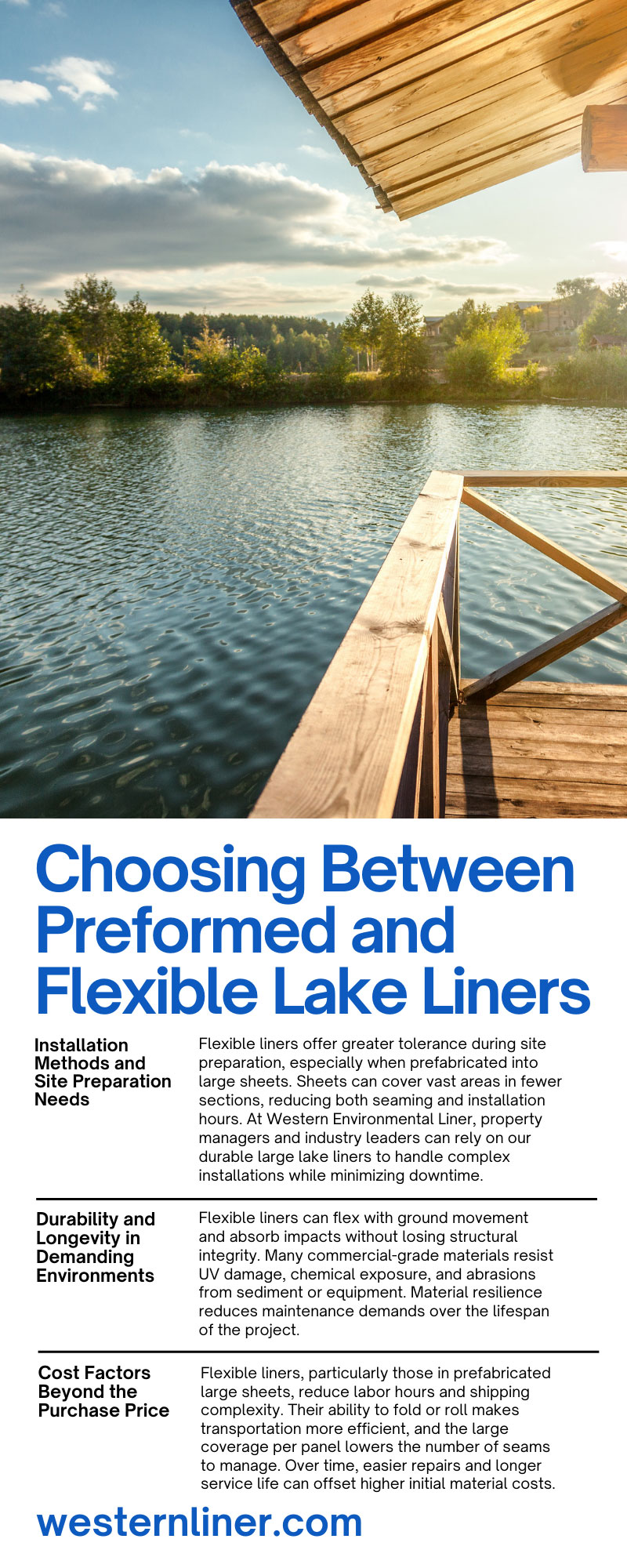 Choosing Between Preformed and Flexible Lake Liners